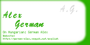 alex german business card